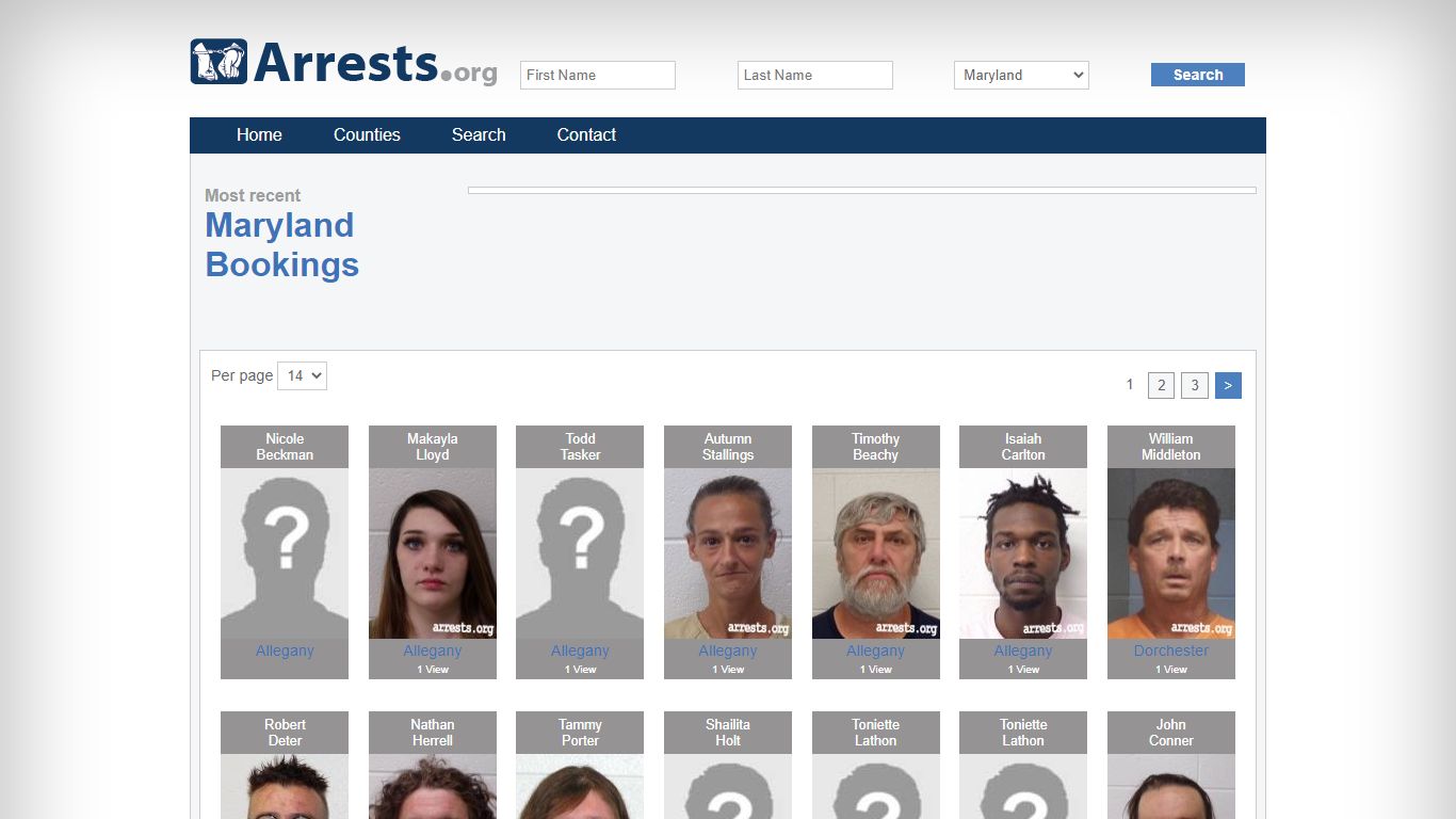 Maryland Arrests and Inmate Search